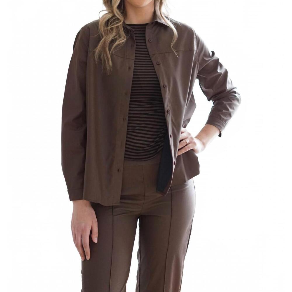 NEW JOH jomara faux leather top in brown
